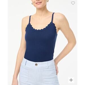 NWT J Crew Scalloped sweater shell Size XS Blue Retail $54.50